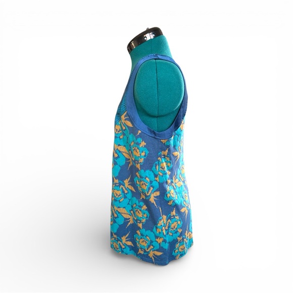 Fossil Floral Teal Floral Sleeveless Blouse - Picture 5 of 9